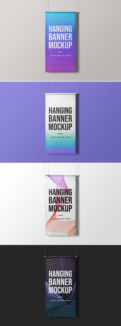 Hanging Vertical Banner Mockup - 264277916