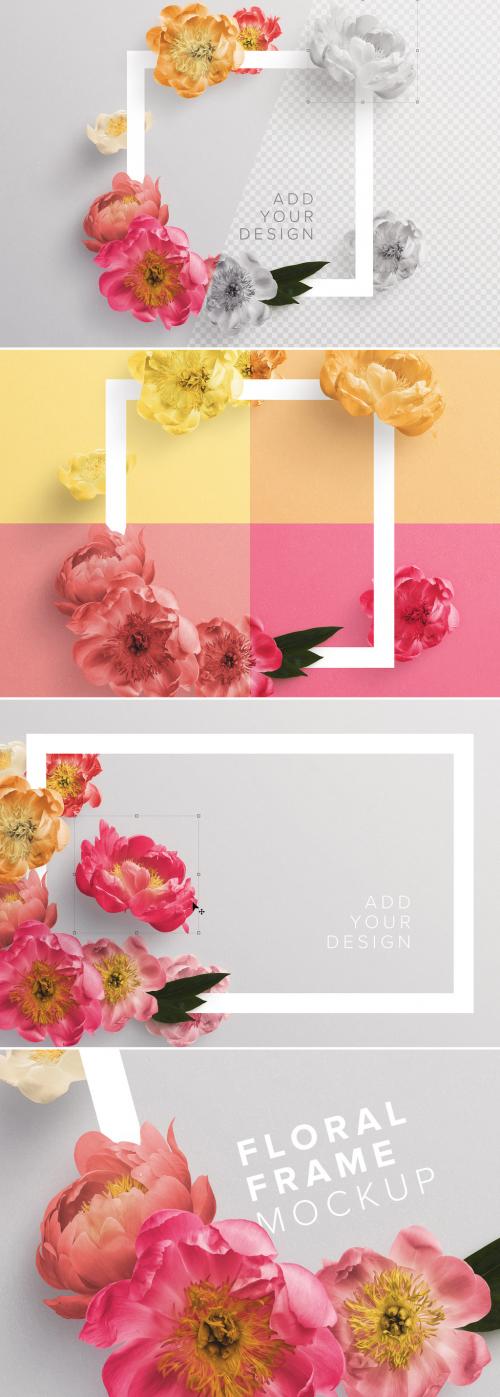 Peonies with Frame Mockup - 264621350