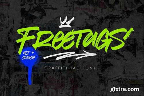 Freetags - Graffiti Tag Font DT68Z8A