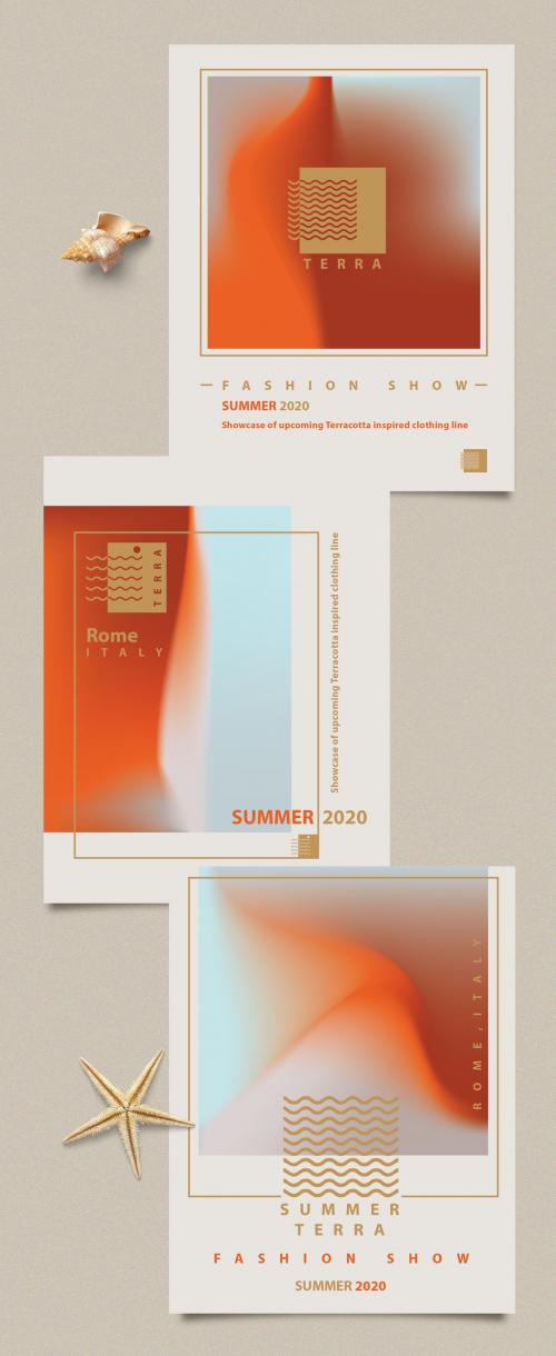 Abstract Minimalist Flyer Layouts with Terracotta Gradients - 265705906