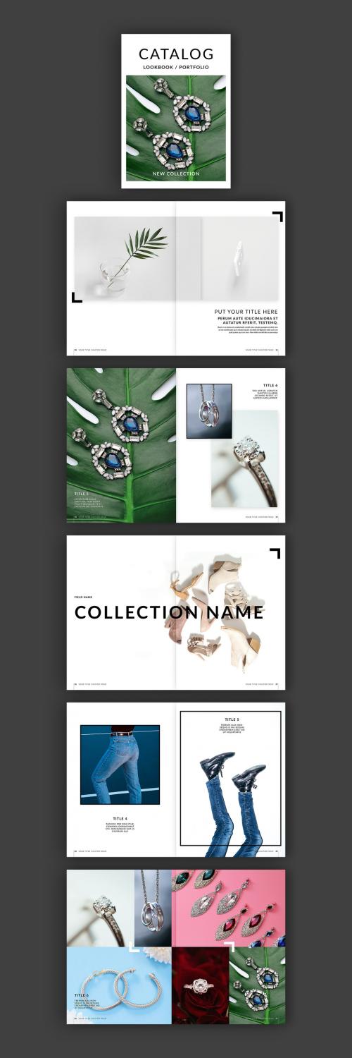 Catalog Layout with Grey Accents - 265879396