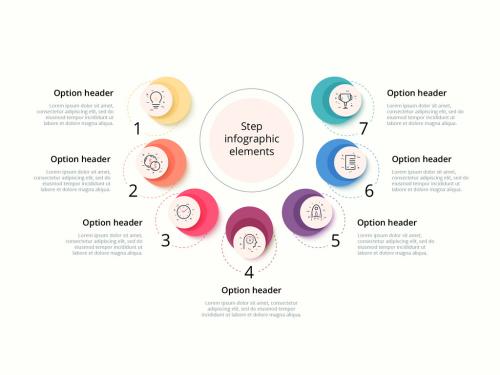 7 Step Infographic with Icons and Circles - 265890386