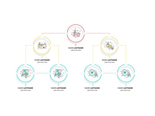 Organization Chart Infographic with Icons - 265890455