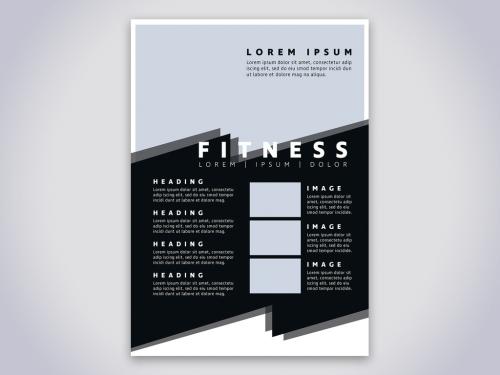 Fitness Flyer with Geometric Elements Layout - 265900356