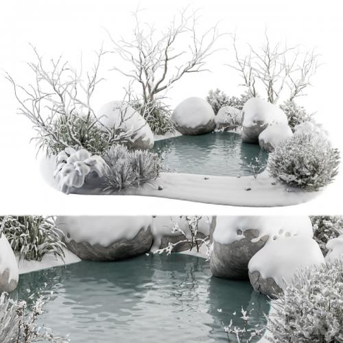 Landscape Furniture Snowy Lake - Set 48-C