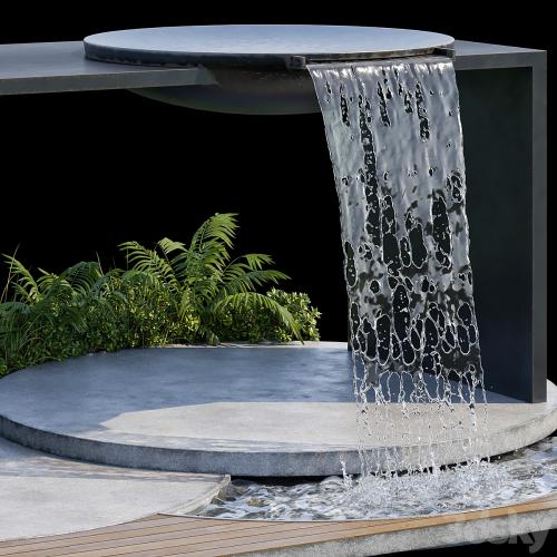 Landscape Furniture with Fountain - Architect Element 09