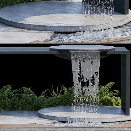 Landscape Furniture with Fountain - Architect Element 09