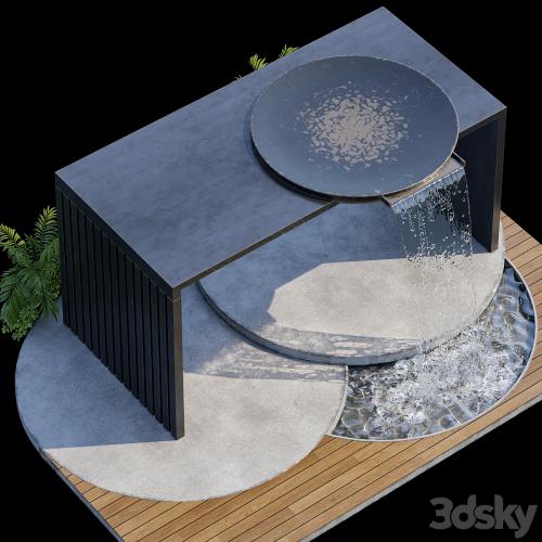 Landscape Furniture with Fountain - Architect Element 09