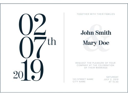 Typographic Wedding Invitation Layout - 267622031