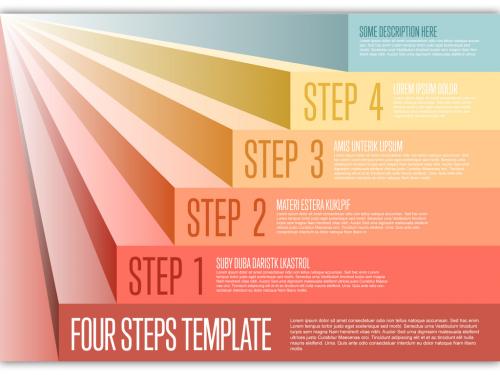 Infographic with Multicolored Steps - 267622060