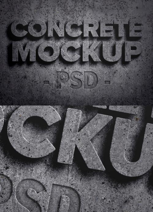 3D Concrete Text Effect Mockup - 267827958