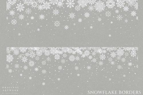 Snowflake Seamless Borders Winter SVG Snow