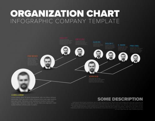 Company Organization Hierarchy Layout with Photo Masks - 268169222