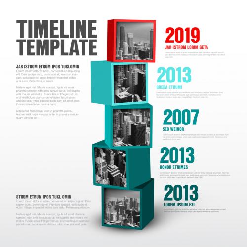 Stacked Cubes Timeline Layout - 268208167