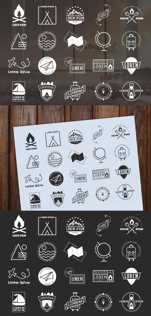 Travel Themed Logo Set - 268399545