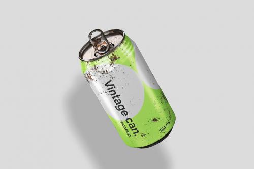 Vintage Beer Can Mockup