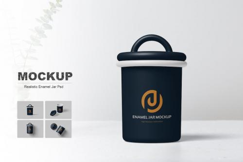 Enamel jar Mockup