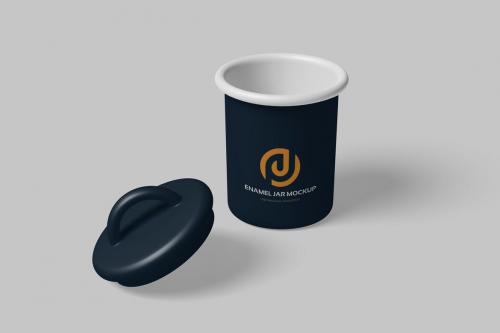 Enamel jar Mockup