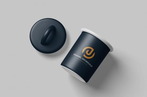 Enamel jar Mockup