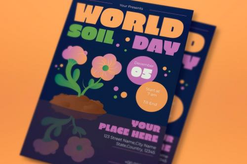 Orange Gradient World Soil Day Flyer Set