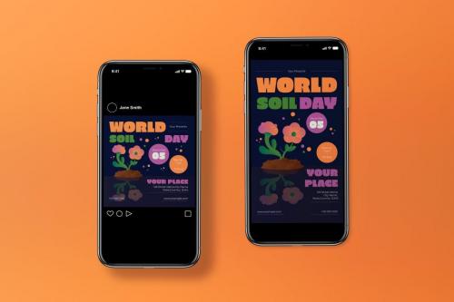 Orange Gradient World Soil Day Flyer Set