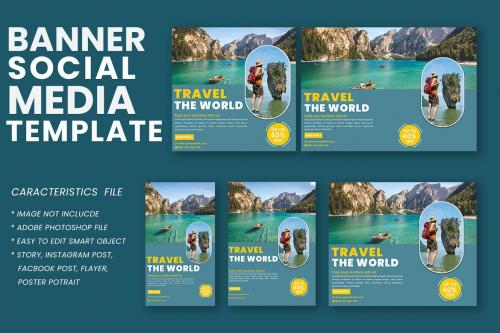 Banner Social Media Travel The World