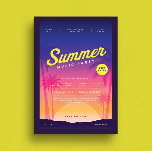 Summer Party Flyer Layout - 268860540