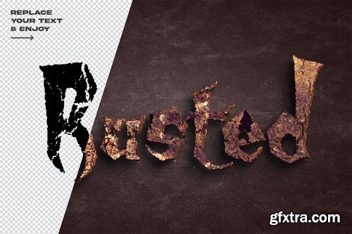 Rusted 3D Text Effect Layer Style G6AND3C