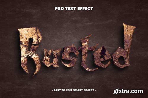 Rusted 3D Text Effect Layer Style G6AND3C