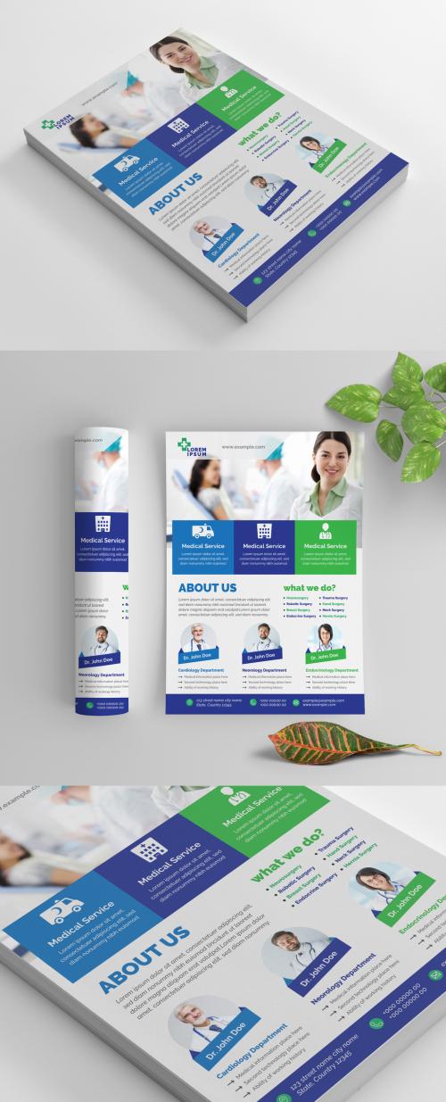 Colorful Medical Flyer Layout with Service Details - 269035371