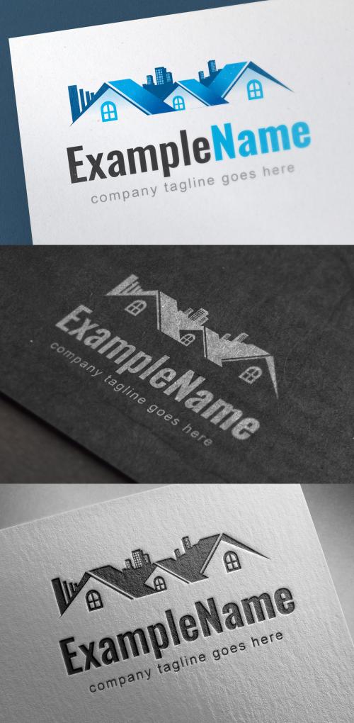 Logo Layout with Home and City Buildings - 269237781