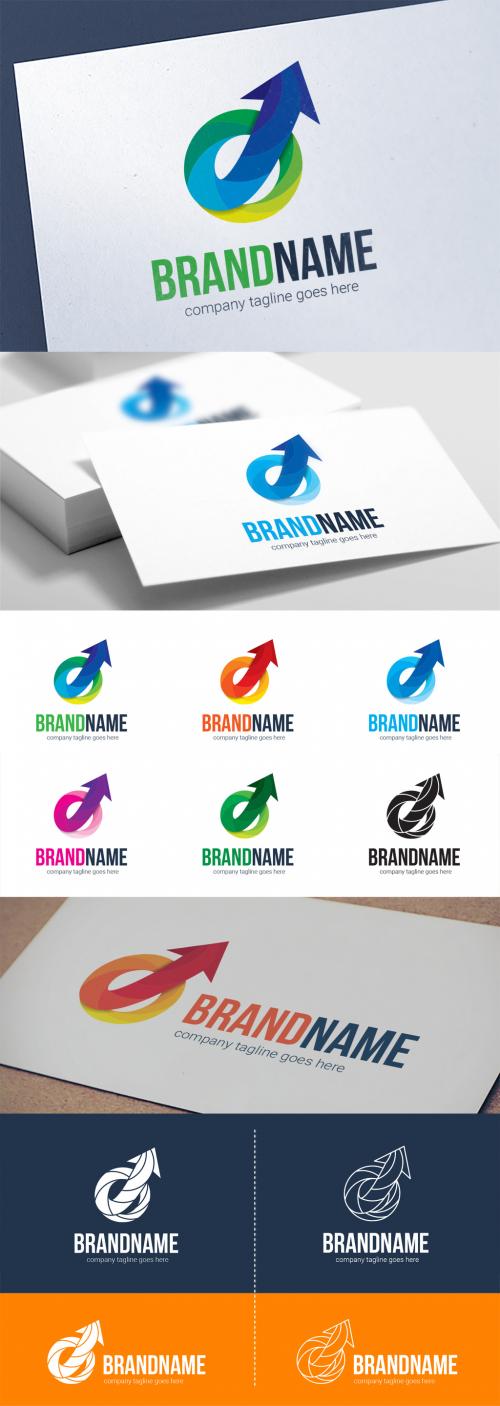 Abstract Gradient Arrow Growth Logo Layout - 269237837