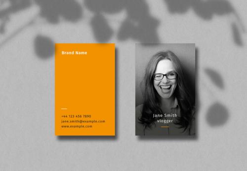 Simple Color and Photograph Two-Sided Business Card Layout - 269450036