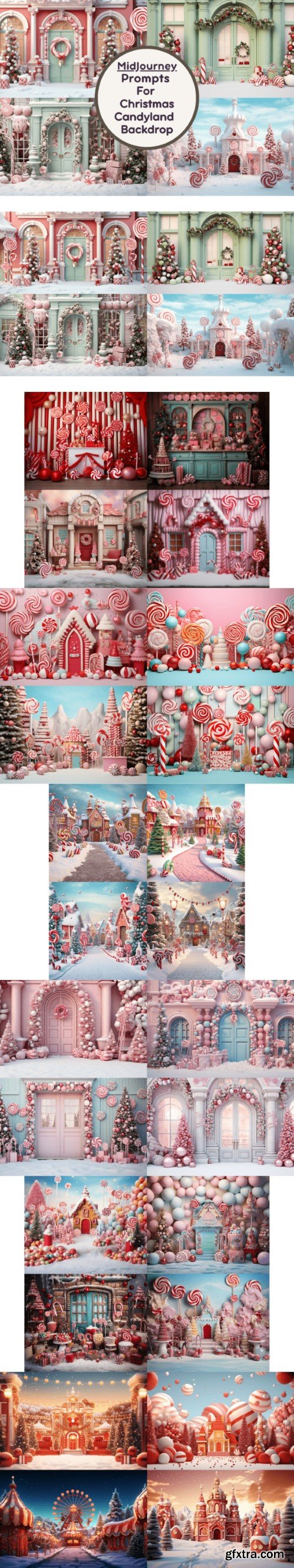 Christmas Candyland Digital Backdrop