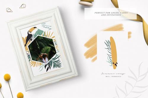 Tropic Paradise Vector Birds Florals Collection