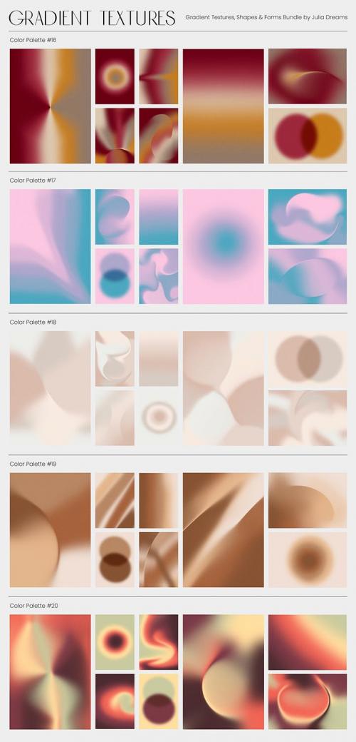 Gradient Textures Shapes 3D Objects Collection