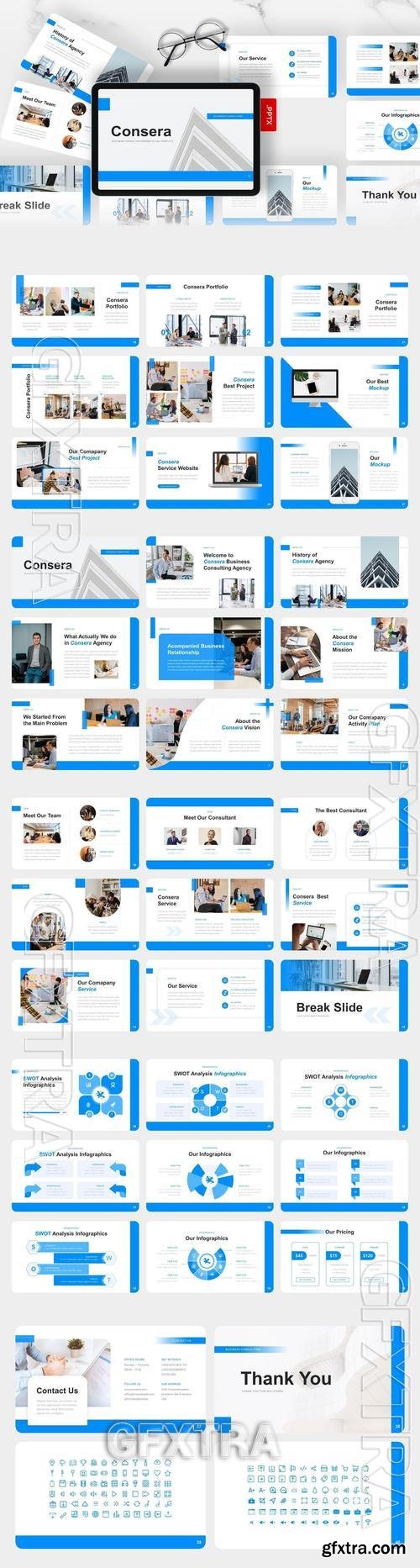 Consera - Business PowerPoint Template DV9FG8P