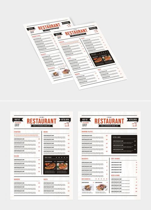 Rustic Restaurant Menu Layout - 270266268