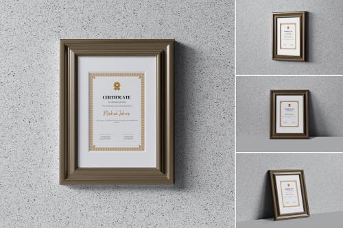 A4 Frame Certificate Mockup