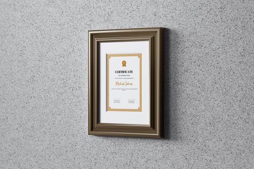 A4 Frame Certificate Mockup