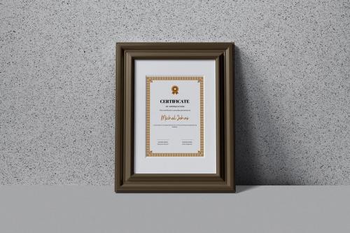 A4 Frame Certificate Mockup