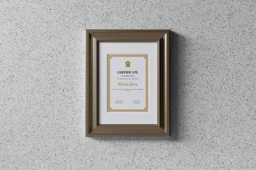 A4 Frame Certificate Mockup