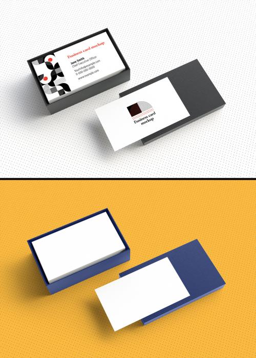 Business Cards in Box Mockup - 270629769