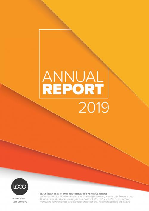 Colorful Layered Paper Annual Report Cover Layout - 270821787