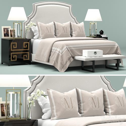 Upholstered White Headboard Bed