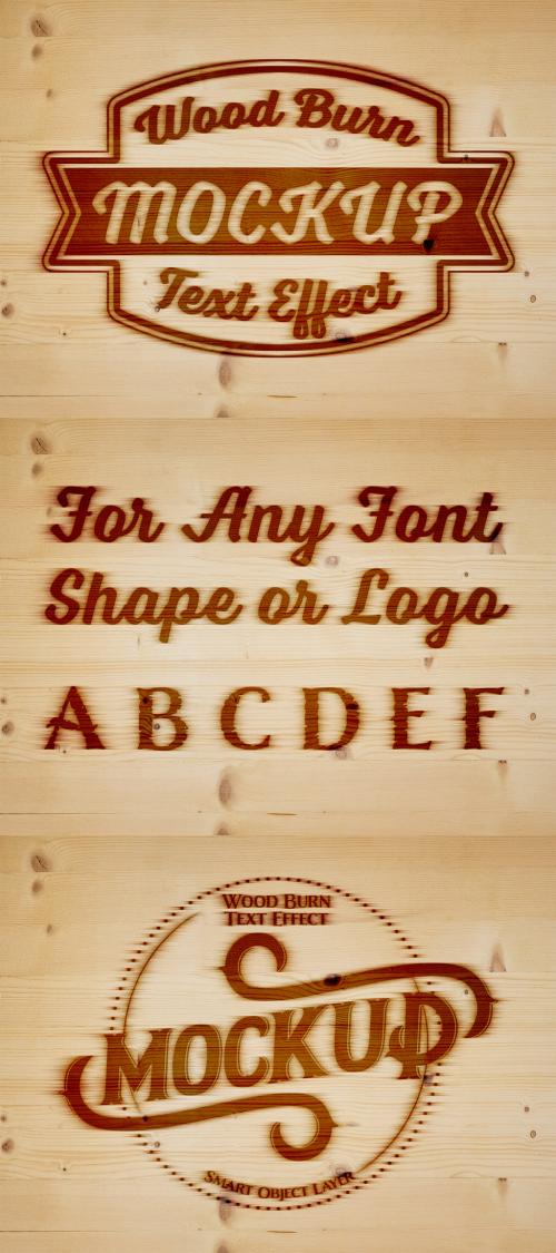 Woodburner Text Effect Mockup - 271457413