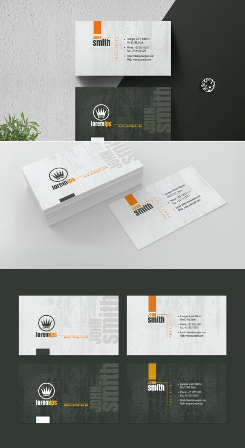 Green and Gray Business Card with Textured Background - 271506819