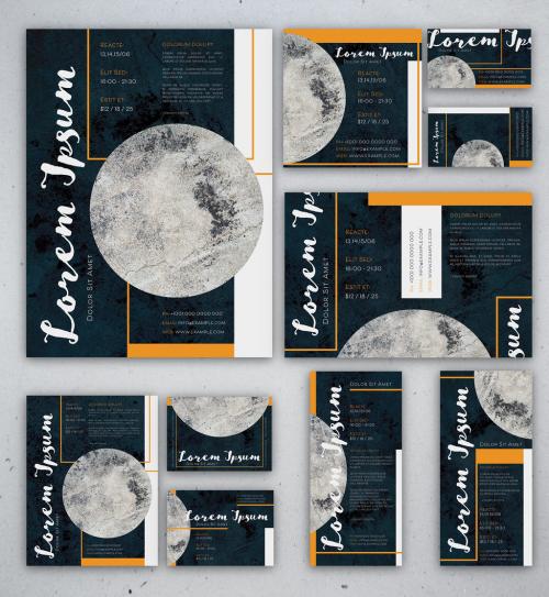 Event Stationery Set with Stone Textures and Orange Accents - 271510142
