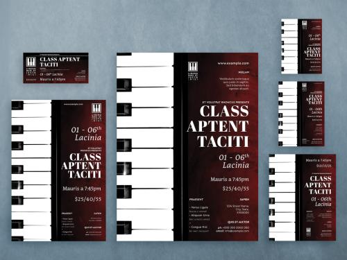 Event Poster Layout Set with Classical Piano Theme - 271630290