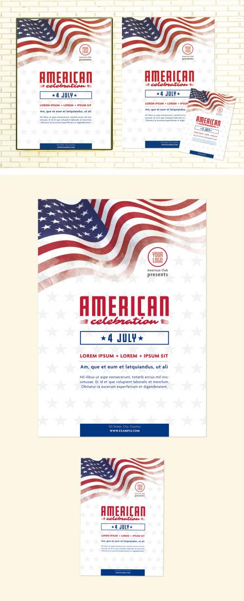 American Themed Party Poster and Flyer Layout  - 271648169